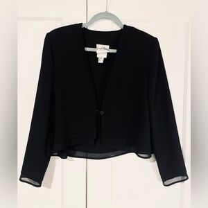 Vintage Joseph Ribkoff sheer crop top cover up/ shirt with button front -Size 4